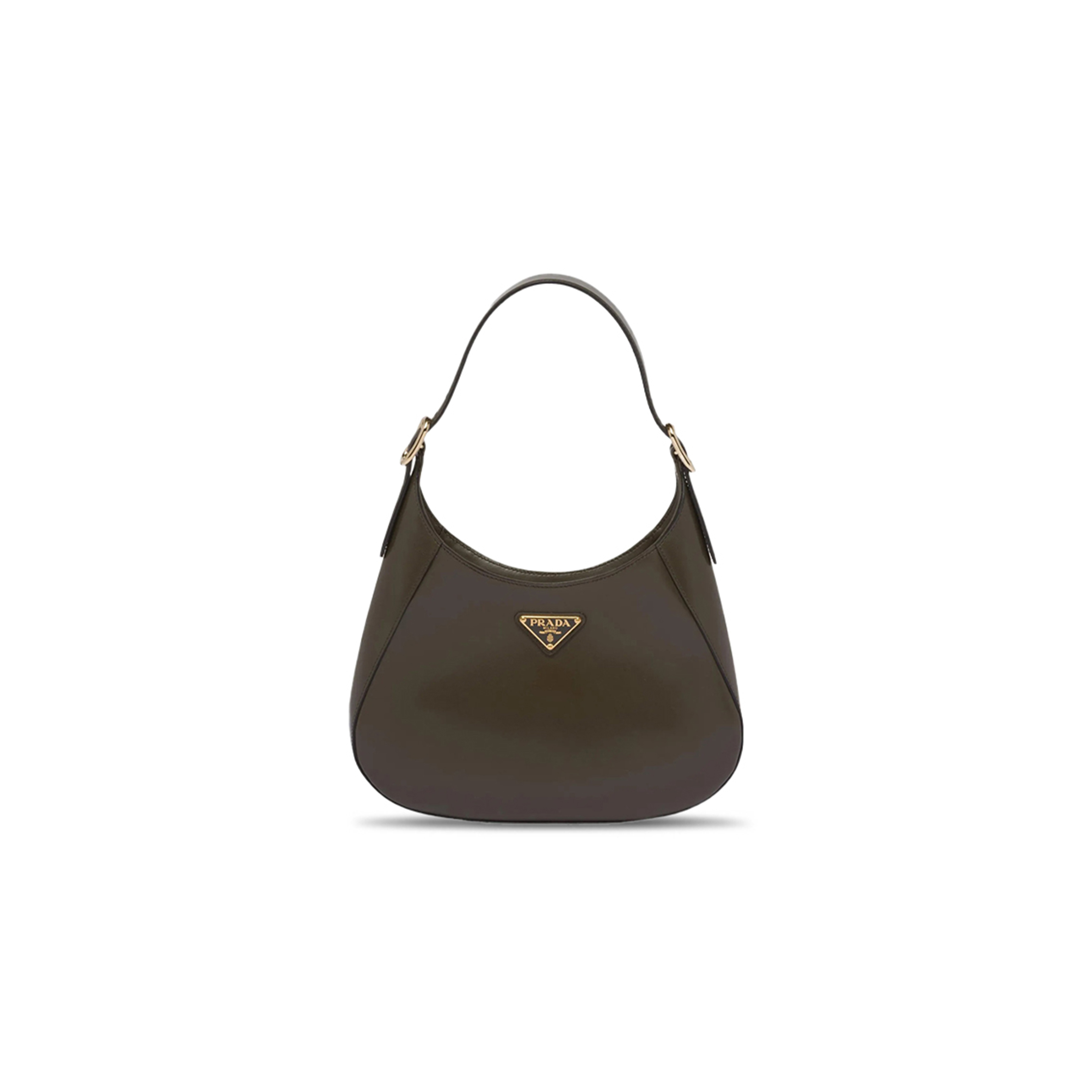 Pra*a enamel metal head leather shoulder bag 1bc179 (26*19*5cm)